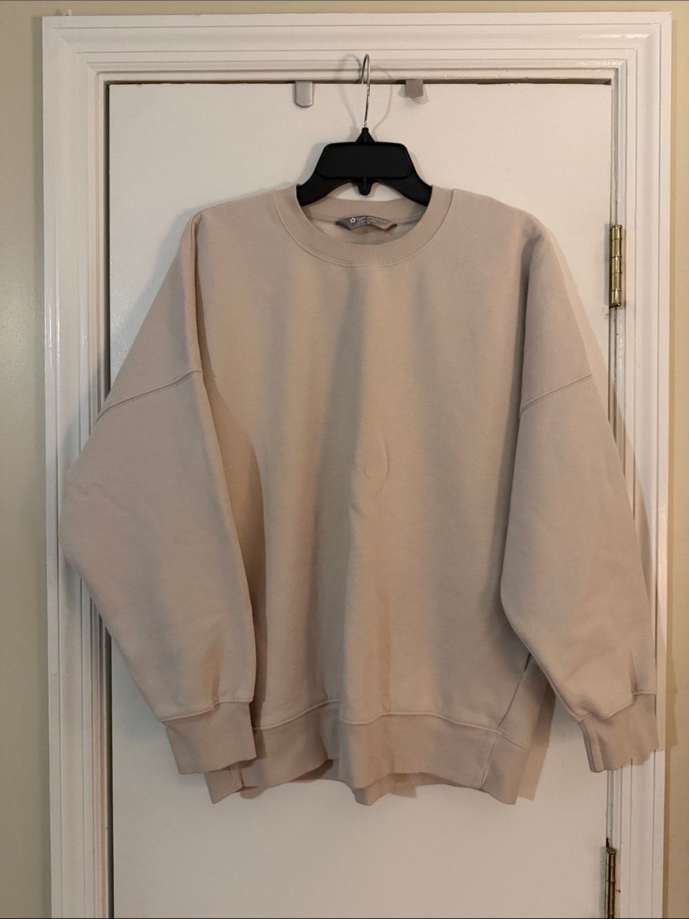 Tuff Athletics Oversized Crewneck Sweatshirt in Beige